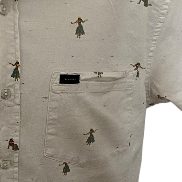 RIP CURL Hula Girls Aloha Hawaiian Collared Shirt Men S Small - Picture 3 of 7